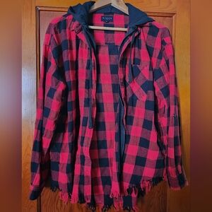 ALEX Red and Black Plaid Women's Jacket